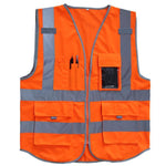 Multifunctional Reflective Vest Construction Site Reflective Vest Fluorescent Orange M