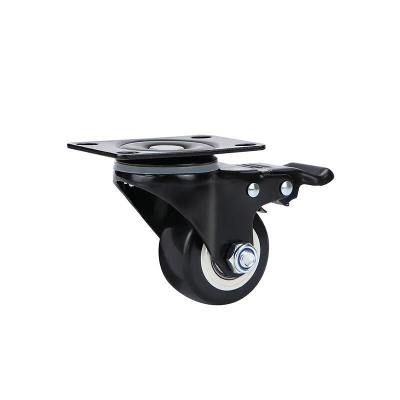 3 Inch Office Chair Furniture Wheel Mute Diamond Wheel Black Caster 3 Inch Universal Brake Wheel