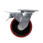 8 Inch Polyurethane PU Caster Industrial Trolley Caster Antiskid Silent Pulley Heavy Brake Wheels