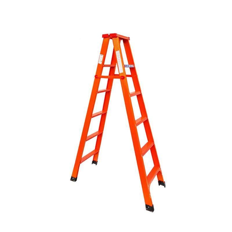 4.9FT Folding Ladder Carbon Steel Double Side Ladder Thickening Commercial Indoor Engineering Miter Ladder 1.5m Carbon Steel