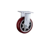 4 Sets 6 Inch Fixed Heavy Duty Casters Jujube Red Polyurethane (PU) Caster Directional Wheel