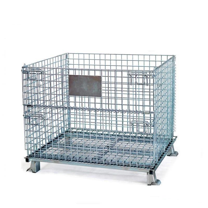 Storage Cage Steel Shelf Folding Logistics Turnover Basket Iron Frame Storage Cage Car 1000 * 800 * 840mm Wire Diameter 4.8mm