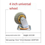 Wheel Barrow Caster Rubber Wheel Silent Wheel Directional Wheel Trailer Universal Wheel Industrial Flatbed Truck Wheel Barrow Wheel 4 Inch Directional Wheel 2 Pieces+ Universal Wheel 2 Pieces