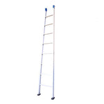 2.5m Straight Ladder Single Side Ladder Multi Function Family Ladder Engineering Ladder Bamboo Ladder Small Ladder Thickened Aluminum Alloy Single Ladder Service Height