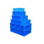 Turnover Box Storage Box Material Box Storage Box 575 * 370 * 286mm White And Blue