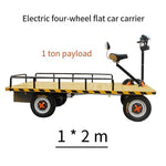 Handling Equipment Electric Four Wheeled Flatbed Truck 1 * 2m, Load 1t