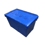 600 * 400 * 450mm Inclined Plug Turnover Box With Cover Logistics Transfer Box Material Basket Inclined Plug Box Super Distribution Box Blue