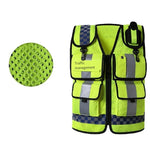 Reflective Vest  Multi Function Multi Pocket Patrol Duty Reflective Vest Traffic Reflective Vest Lettering Safety Protective Clothing