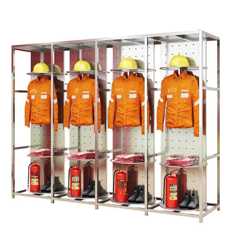 Stainless Steel Fire-fighting Clothes Rack 4 Person Clothes Rack Double-Sided Rotatable Clothes Rack