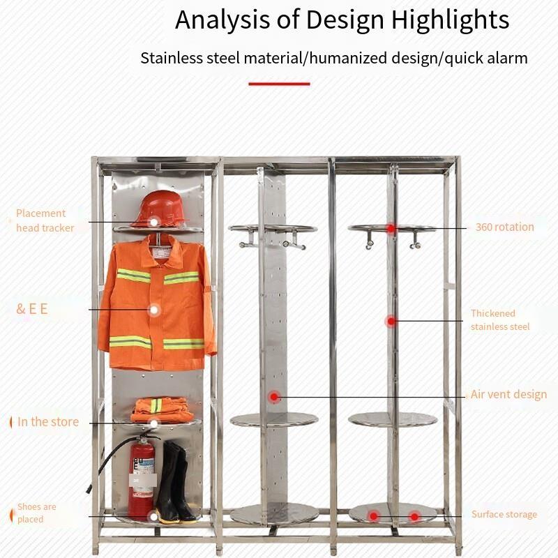 Stainless Steel Fire-fighting Clothes Rack 4 Person Clothes; ECVV TR ...