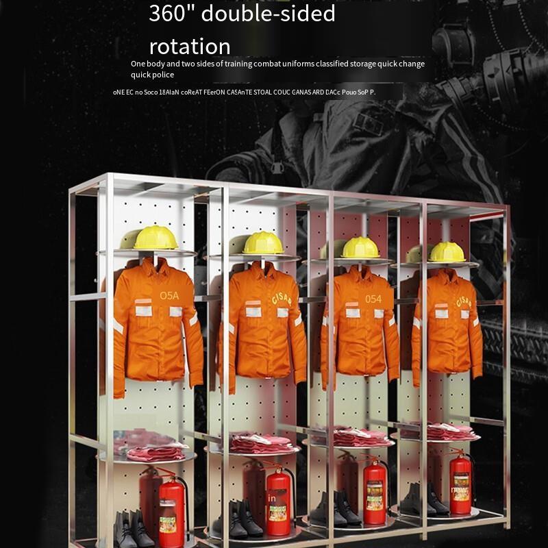 Stainless Steel Fire-fighting Clothes Rack 4 Person Clothes; ECVV TR ...