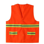 Reflective Vest Sanitary Waistcoat Reflective Safety Vest Work Clothing for Cleaning Workers Highway Construction- Orange with Hat