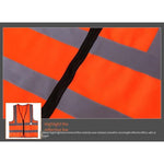 Zipper Type Reflective Vest Traffic Safety Warning Vest 4 Reflective Strips Construction Riding Safety Vest - Orange