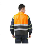 Reflective Vest Highlight Night Work Safety Vests Warning Clothing Construction Multi Pocket Reflective Clothing - Orange Free Size