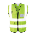 6 Pieces Pocket Reflective Vest Traffic Sanitation Construction Vest Reflective Vest Green XL Size