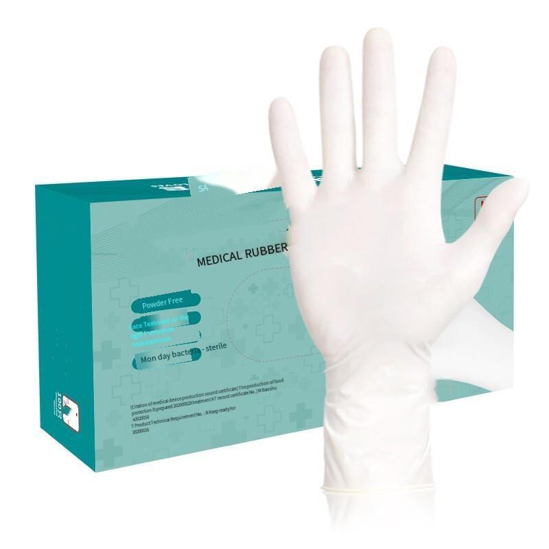 Disposable Rubber Gloves Thickened Non Powder Pitted Protective Gloves L Size 100 Pieces / Box