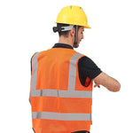 Reflective Vest Construction Site Safety Suit Environmental Sanitation Reflective Vest Multi Pocket Yellow Breathable Pocket Size XL