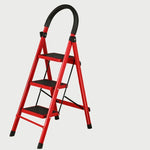 Ladder Folding Ladder Thickening Indoor Herringbone Ladder Mobile Stair Telescopic Ladder Multifunctional Ladder Three Steps