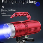 Strong Light Flashlight LED Searchlight Flashlight Rechargeable Night Fishing Light Distant Shooter Lantern High Power Lighting