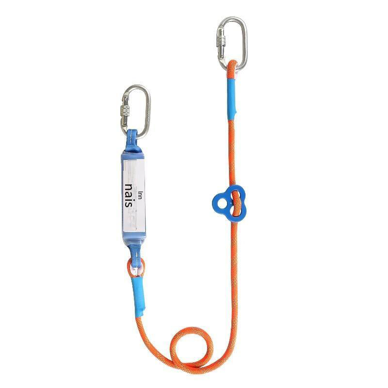 Safety Rope 5M Single Small Hook Connecting Rope Safety Belt Electrical Work Safety Rope Construction Outdoor Fall Prevention High Altitude Protection Single Small Hook with Buffer Bag