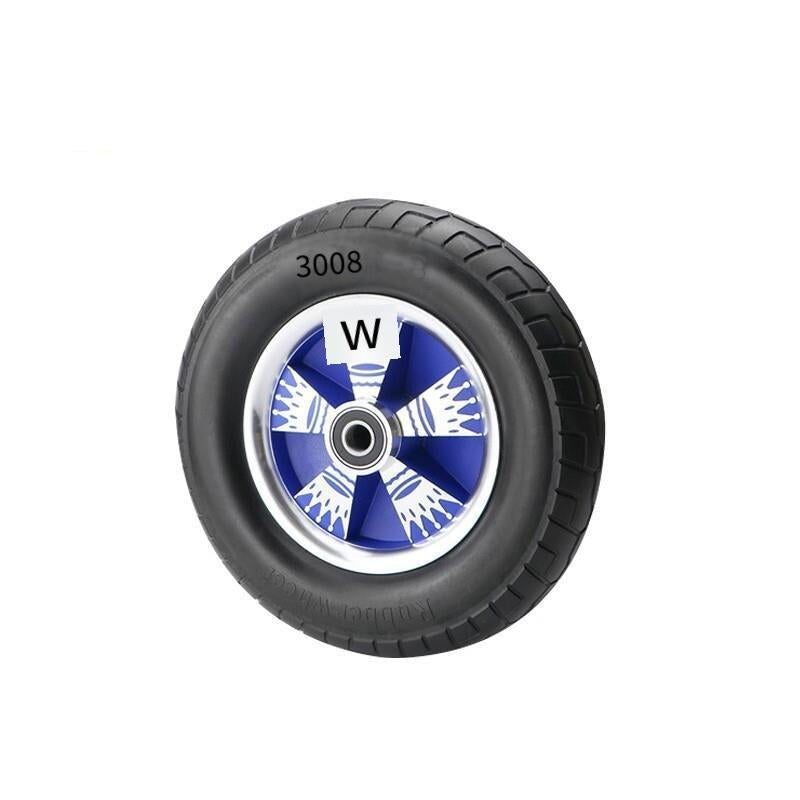 Caster Rubber Silent 14 Inch  Two Wheel Solid Tire Trolley Wheel 14 Inch Blue Thickened Rubber Wheel