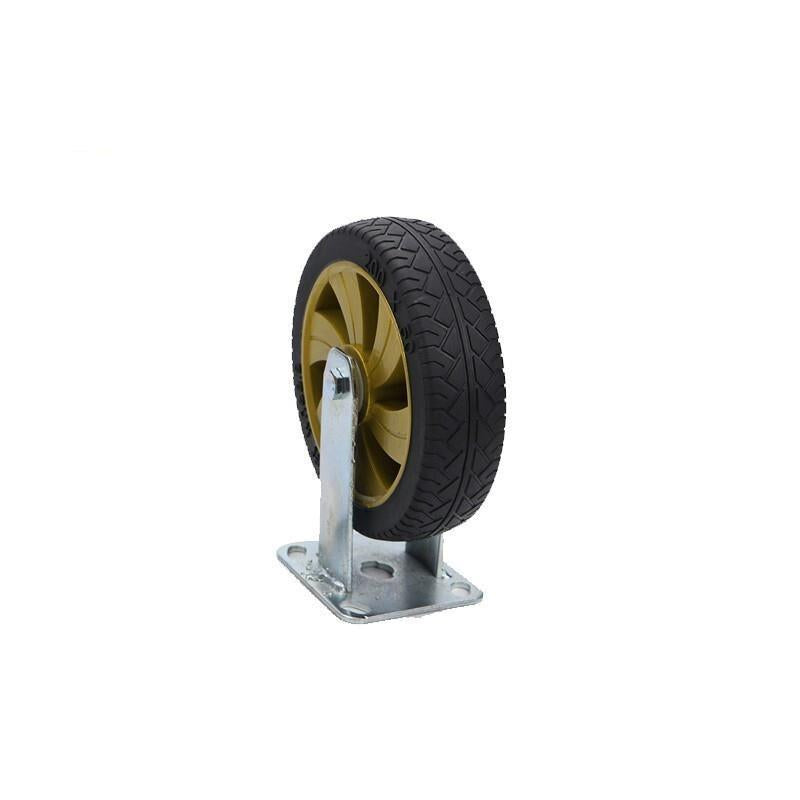 Caster Silent Solid Rubber Wheel Flat Wheelbarrow Wheel Heavy Caster 5 Inch Directional Wheel Black Gold