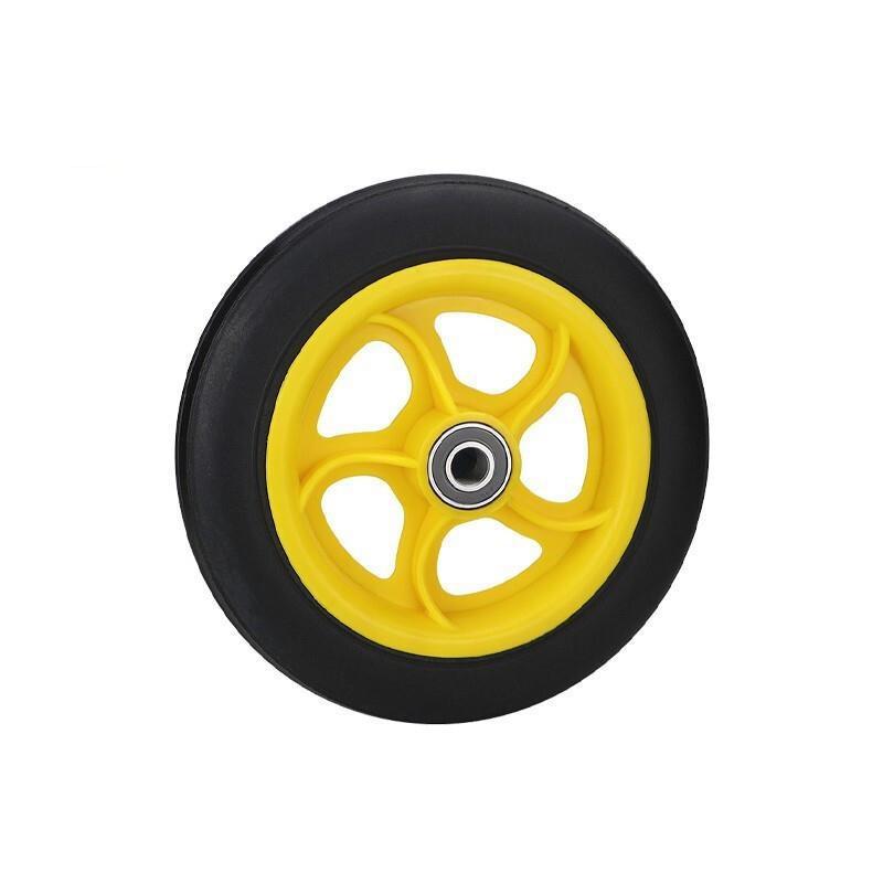 Hand Wheel 12 Inch Carrier Trailer Freight Wheel Tiger Cart Solid Rubber Wheel Caster Yellow Windmill Rubber Wheel