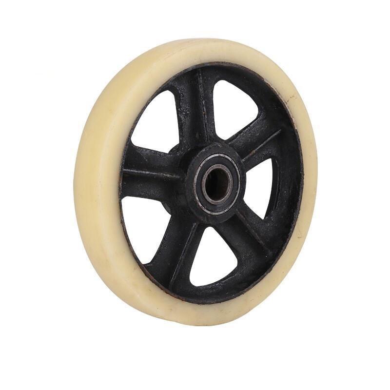 Industrial Caster 10 Inch Heavy Iron Core Nylon Wheel Single Wheel Trolley Flat Car Thickened Nylon Wheel 10 Inch