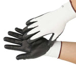 Three Grade Anti Cutting PU Coating Impregnated Gloves Wear Resistant And Breathable Labor Protection Gloves 12/Pack