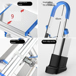 Stainless Steel Multi-function Thickened Miter Ladder Portable Non Slip Ladder Folding Ladder Four Step Blue (Full Step 18cm)