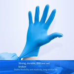 Blue Size L Disposable Nitrile Rubber Gloves Oil Resistant Waterproof Non-Slip Protective Gloves Powder Free Cleaning Gloves