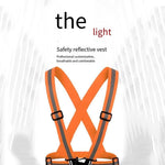 Safety Straps Reflective Safety Vest High Visibility Adjustable Elastic Strap for Running Jogging Cycling Walking in Night - Orange