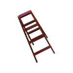 1.2m Creative Antique Wooden Ladder Western Style House Family Ladder Folding Aluminum Ladder Thickening Double-sided Wooden Ladder 4 Steps