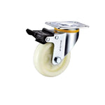 3 Inch Swivel Casters 4pcs Medium Universal Wheels with Double Brake Beige Polypropylene (PP) Caster - 4pcs