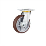 6 Inch Flat Bottomed Movable Caster Double Axle Coffee Colored Rubber TPR Wheel 4 Medium And Heavy Universal Wheels