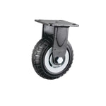 4 Inch Fixed Heavy Duty Caster 4Pcs Imported Elastic Rubber Wheels Gray Core Black Foam Caster Directional Wheel - 4Pcs