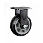 4 Sets 4 Inch Fixed Heavy Duty Caster Gray Core Black Polyurethane (PU) Caster Directional Wheel