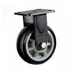 4 Sets 4 Inch Fixed Heavy Duty Caster Gray Core Black Polyurethane (PU) Caster Directional Wheel