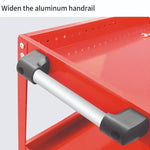 Mobile Tool Car 3 Layer Trolley Repair Tool Car Hardware Tool Storage Cabinet Multi Function Tool Cabinet Parts Cabinet Drawer - Red