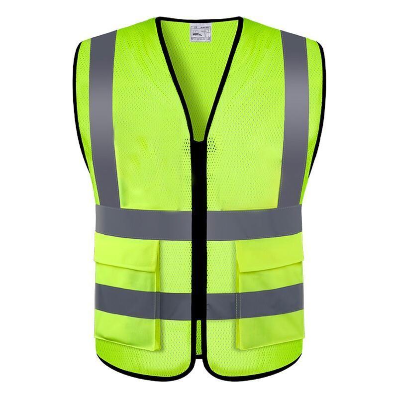 Grass Green Reflective Vest For Construction Workers Or Sanitation Workers Warning Light And Breathable