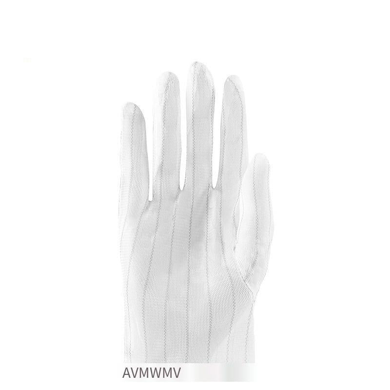 Anti Static Gloves Double-Sided Striped Gloves Dust-Free Gloves Ventilation Protection Labor Protection Gloves 10 Pairs / Pack Average Size