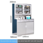 201 Stainless Steel Medicine Cabinet Three Bucket Two Door Western Tool Storage Instrument Display YYS-BXG-061