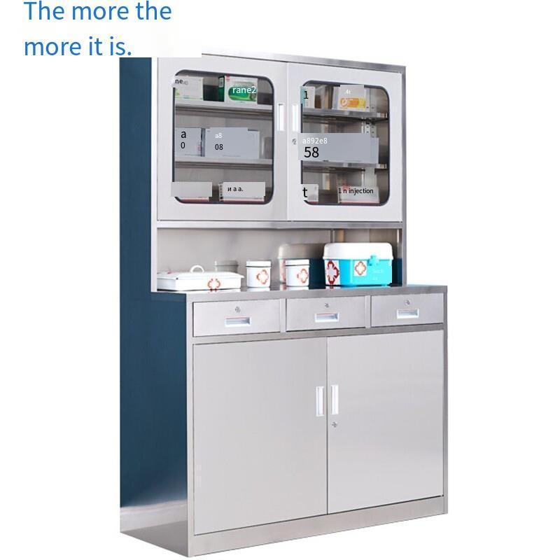 304 Stainless Steel Medicine Cabinet Three Bucket Two Door Western Tool Storage Instrument Display YYS-BXG-061