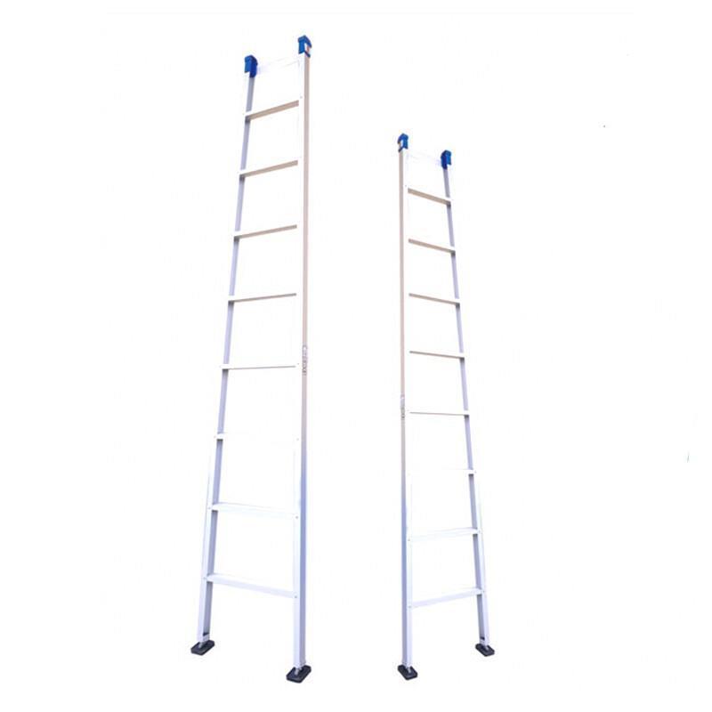 2m Straight Ladder Single Side Ladder Engineering Ladder Bamboo Ladder Small Ladder Thickened Aluminum Alloy Single Ladder