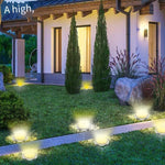 Solar Buried Lamp Outdoor Waterproof Lawn Lamp Led Plug In Lamp Garden Villa Courtyard Lamp Decorative Landscape Lamp 6 LED Silver Ring Colorful