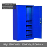 Heavy Duty Tool Cabinet Storage With Hanging Board Multi Function Thickened Double Door Tool Factory Workshop Storage Cabinet - Blue Mesh