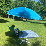 Outdoor Sunshade Sun Umbrella Picnics Sketching Beach Fishing Umbrella 2m Sunscreen Umbrella Advertising Stall Umbrella Angle Height Adjustable With Base