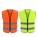 Reflective Vest Safety Vest Two Horizontal Fluorescent Yellow Uniform Free Size