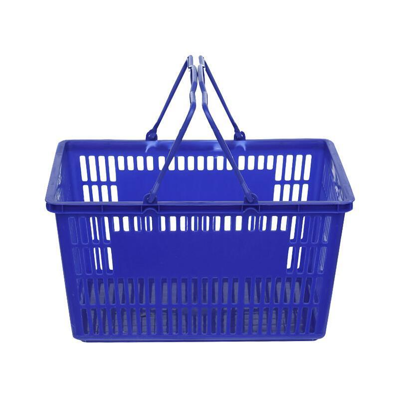 Thickened Supermarket Shopping Basket Portable Plastic Basket Shopping Basket Turnover Basket Sorting Basket Blue Medium