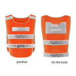 10 Pieces Reflective Vest Mesh Breathable Safety Worker Vest Construction Engineering Traffic Sanitation Safety Warning Clothes - Orange